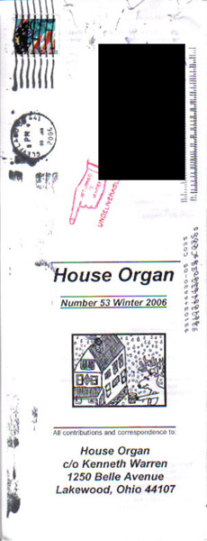 House Organ #53, back cover