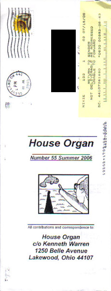 House Organ #55, back cover